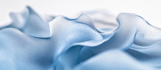 Obraz premium Blue silk fabric texture with soft folds and delicate waves suitable for backgrounds or textile design Copy Space