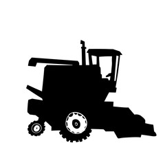 Combine Harvester Silhouette Vector Illustration