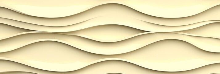 Obraz premium Abstract Light Yellow 3D Low Profile Wavy Lines Minimalism Texture Pattern Background for Design