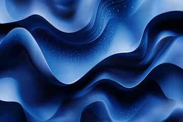 Obraz premium Abstract Blue Wavy Digital Particle Background