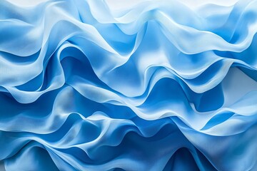 Fototapeta premium Abstract Blue Fabric Waves Draped Softly