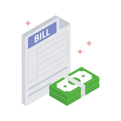 Fototapeta premium Bill Payment Vector Filled Icon style. Eps 10 File 