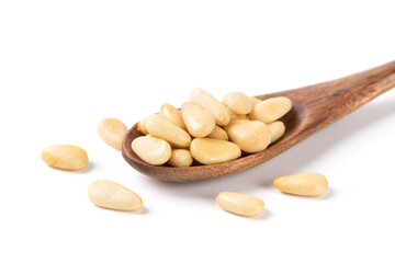 pine nuts isolated on white background