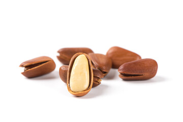 pine nuts isolated on white background