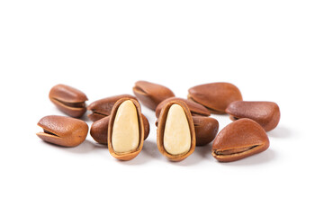 pine nuts isolated on white background