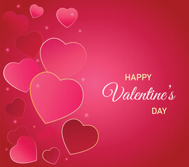 Happy valentine's day background with hearts