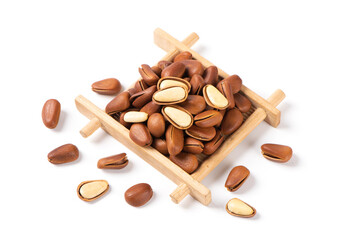 pine nuts isolated on white background