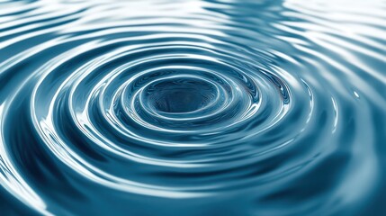 Fototapeta premium Water vortex, ripples, surface, blue, liquid, background, abstract, design
