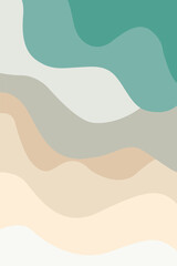 Vintage toned background illustrated sea water and beach sand in wavy shape