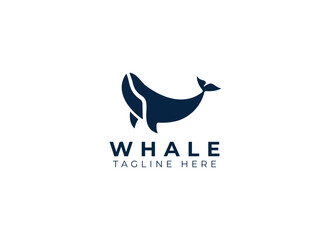 whale logo icon design template. Ocean whale logo design vector