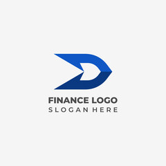 Finance logo with arrow design, symbolizing growth, investment, and financial success in modern style