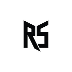 RS monogram logo design letter text name symbol monochrome logotype alphabet character simple logo