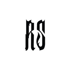 RS monogram logo design letter text name symbol monochrome logotype alphabet character simple logo
