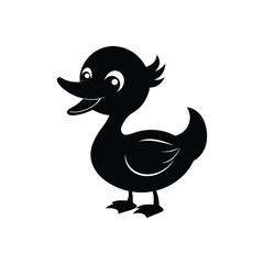 a vector illustration happy duckling with a big beak