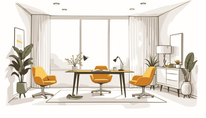 Minimalist Home Office Vector Pack – Elegant & Detailed Illustrations