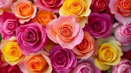 Fototapeta premium Festive mother's day card. Beautiful rose flowers on a greeting card. 