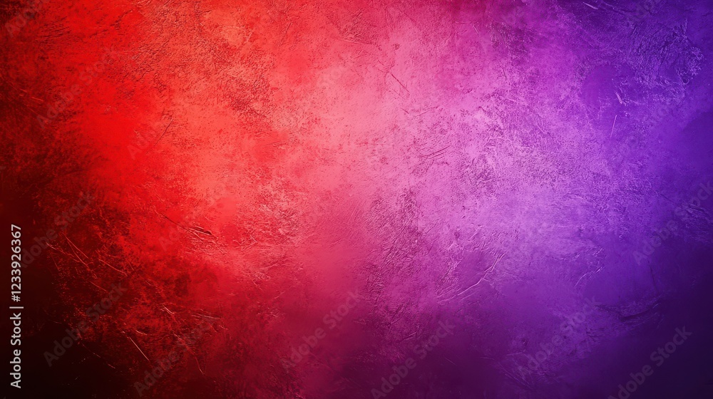 Poster a vibrant red and purple grainy gradient background with a dynamic noise texture, perfect for eye-ca