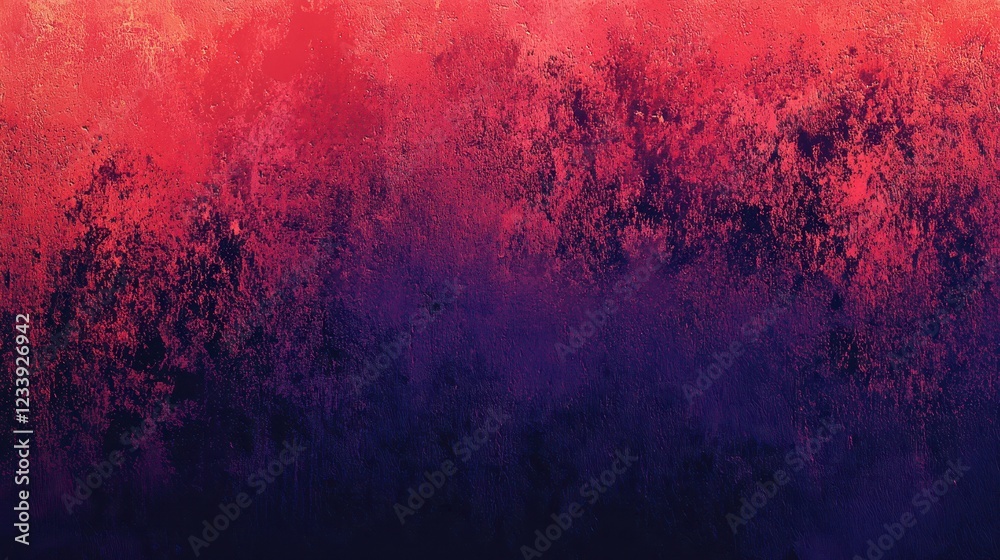 Poster a vibrant red and purple grainy gradient background with a dynamic noise texture, perfect for eye-ca