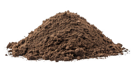 pile of soil isolated on white background 