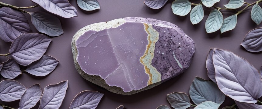 Muted lilac phyllite stone with foliated background