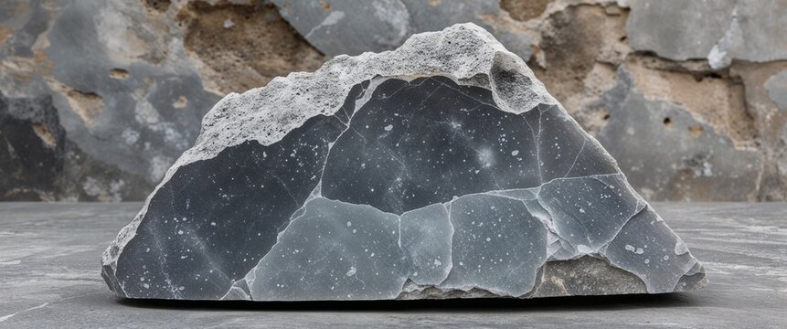 Muted moonlight gray metabasalt stone with weathered background