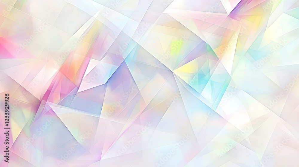 Poster A visually captivating abstract background featuring soft pastel colors and dynamic triangular shapes.