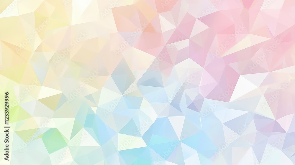 Poster A visually captivating abstract background featuring soft pastel colors and dynamic triangular shapes.