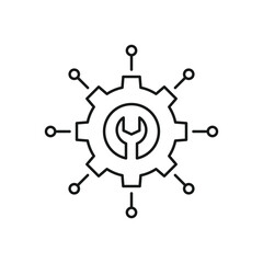 Service provider icon, line, outline vector sign, linear style pictogram isolated on white. Symbol, logo illustration