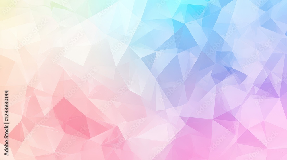 Poster A visually captivating abstract background featuring soft pastel colors and dynamic triangular shapes.
