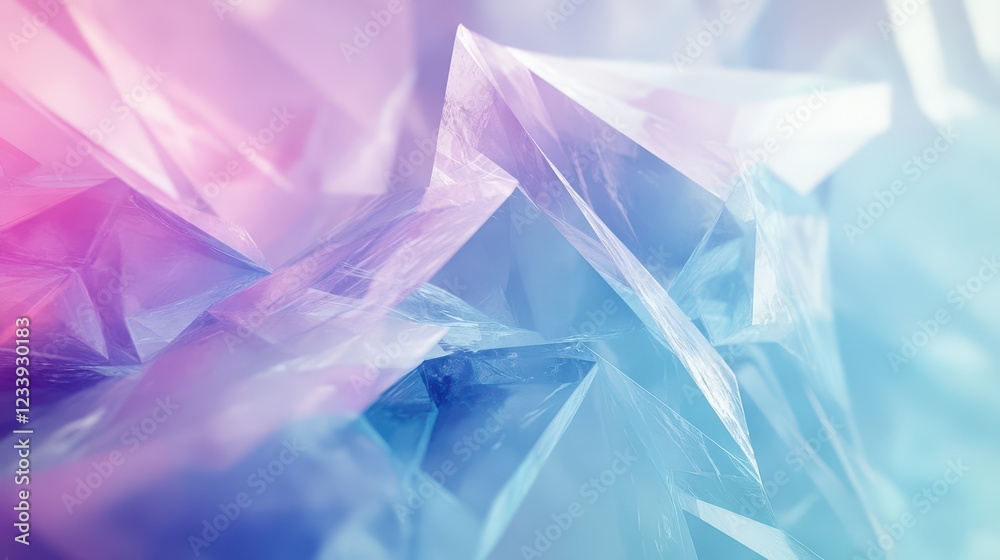 Poster A visually captivating abstract background featuring soft pastel colors and dynamic triangular shapes.