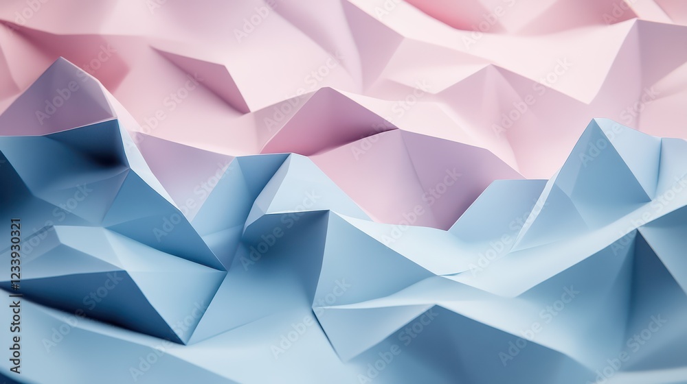 Poster A visually captivating abstract background featuring soft pastel colors and dynamic triangular shapes.