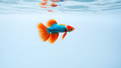 Tropical sea underwater fishes on coral reef. Aquarium oceanarium wildlife colorful marine panorama landscape nature snorkeling diving,copy space