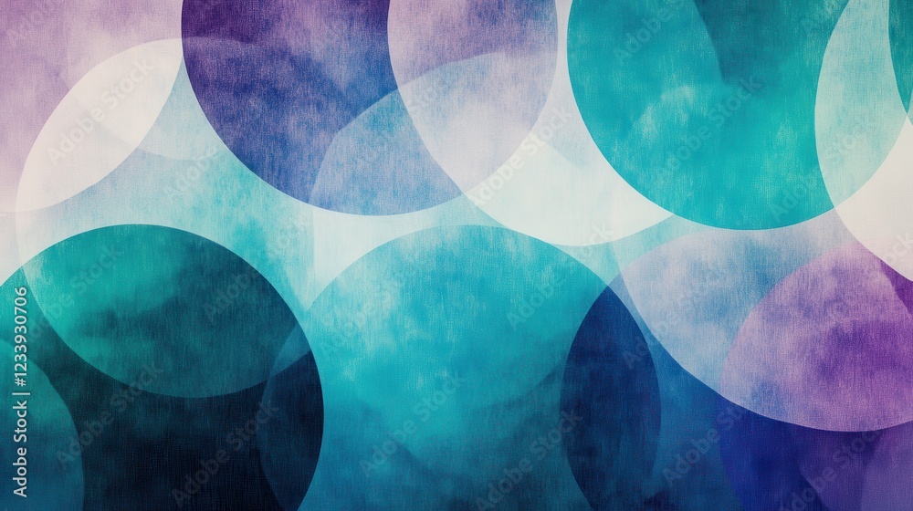 Poster A visually captivating background featuring geometric circle shapes with a grainy texture.