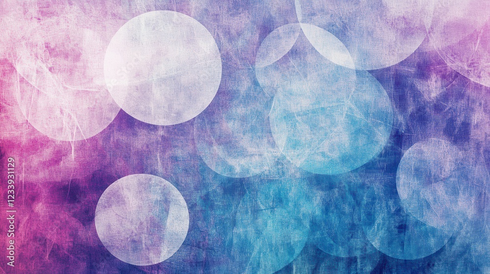 Poster A visually captivating background featuring geometric circle shapes with a grainy texture.