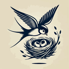vector illustration of a swallow