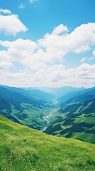 Obraz premium Summer wallpaper landscape mountain outdoors.