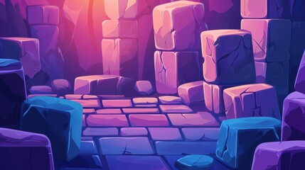 Obraz premium A Fantasy Stone Ruins Game Background Scene