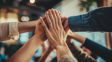 Obraz premium Hybrid Event Training Meeting. Promotion Applause, 