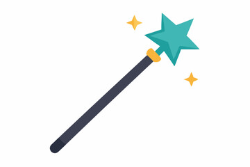 Magic wand line icon clipart vector art and illustration