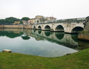 Fototapeta premium Ponte Sant Angelo, Rome, Italy. The bridge over the Tiber River.