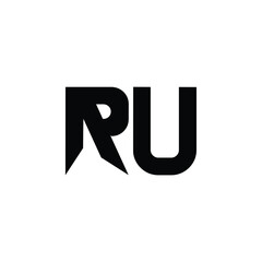RU monogram logo design letter text name symbol monochrome logotype alphabet character simple logo
