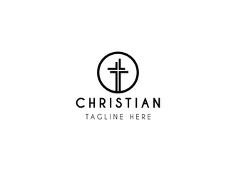 Church religious christian logo design. Church Logo Design Vector Illustration