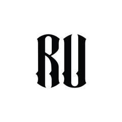 RU monogram logo design letter text name symbol monochrome logotype alphabet character simple logo
