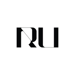 RU monogram logo design letter text name symbol monochrome logotype alphabet character simple logo