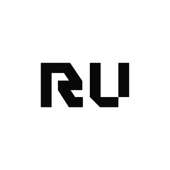 RU monogram logo design letter text name symbol monochrome logotype alphabet character simple logo