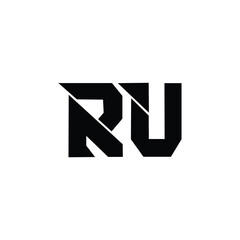 RU monogram logo design letter text name symbol monochrome logotype alphabet character simple logo