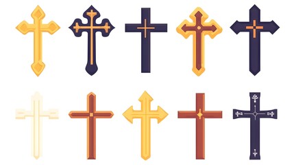 Different designs of Christian Cross