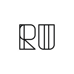 RU monogram logo design letter text name symbol monochrome logotype alphabet character simple logo