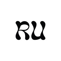 RU monogram logo design letter text name symbol monochrome logotype alphabet character simple logo