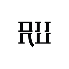 RU monogram logo design letter text name symbol monochrome logotype alphabet character simple logo